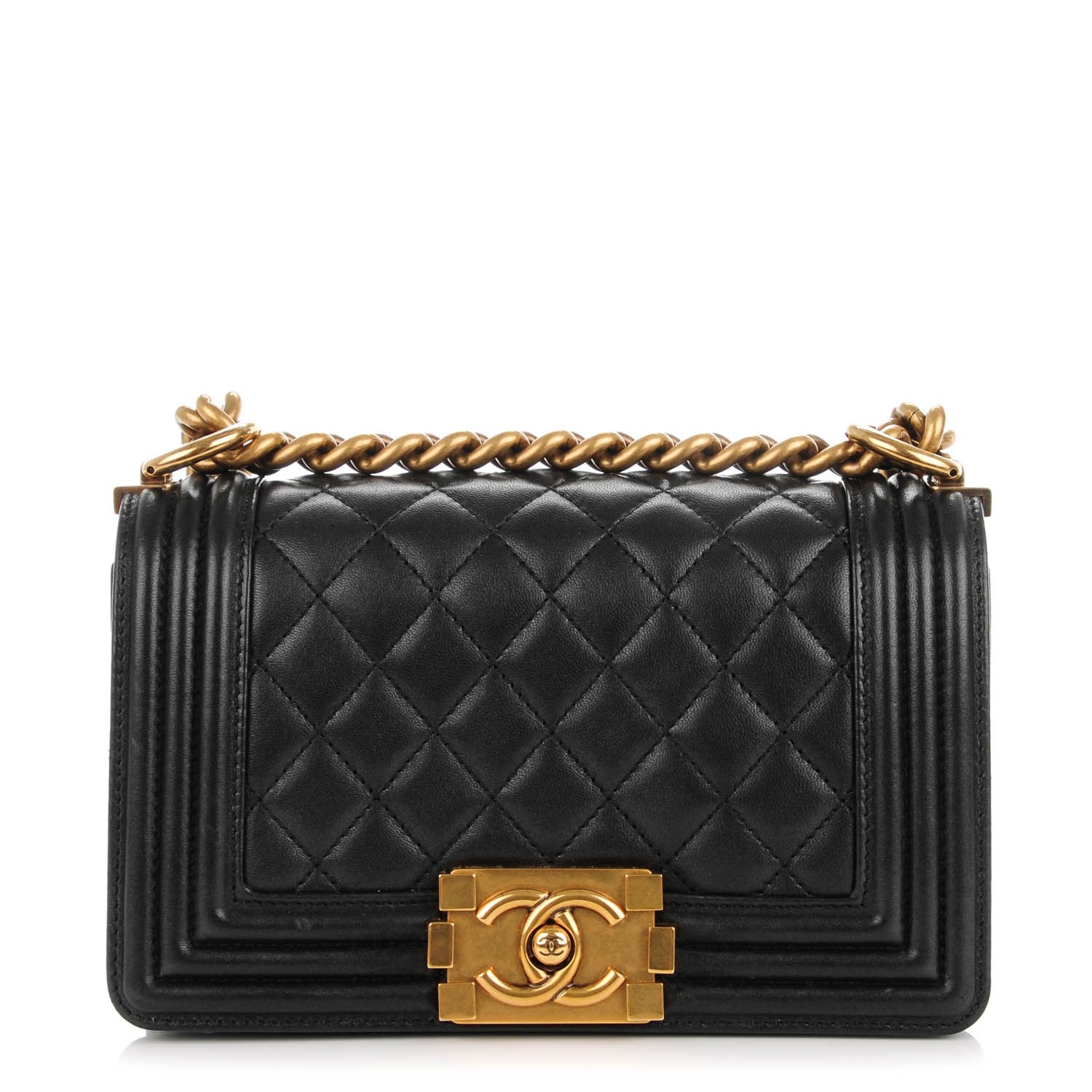 Chanel Lambskin Quilted Small Boy Flap Pearly Black 1 of 7