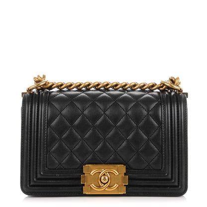 Chanel Lambskin Quilted Small Boy Flap Pearly Black 1 of 7