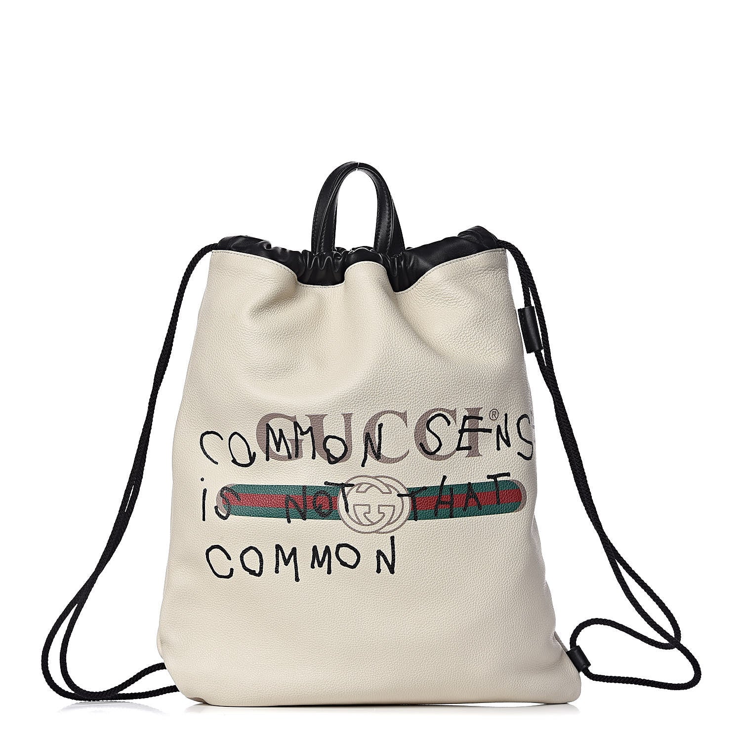 Gucci Calfskin Coco Capitan Logo Drawstring Backpack Mystic White 1 of 10