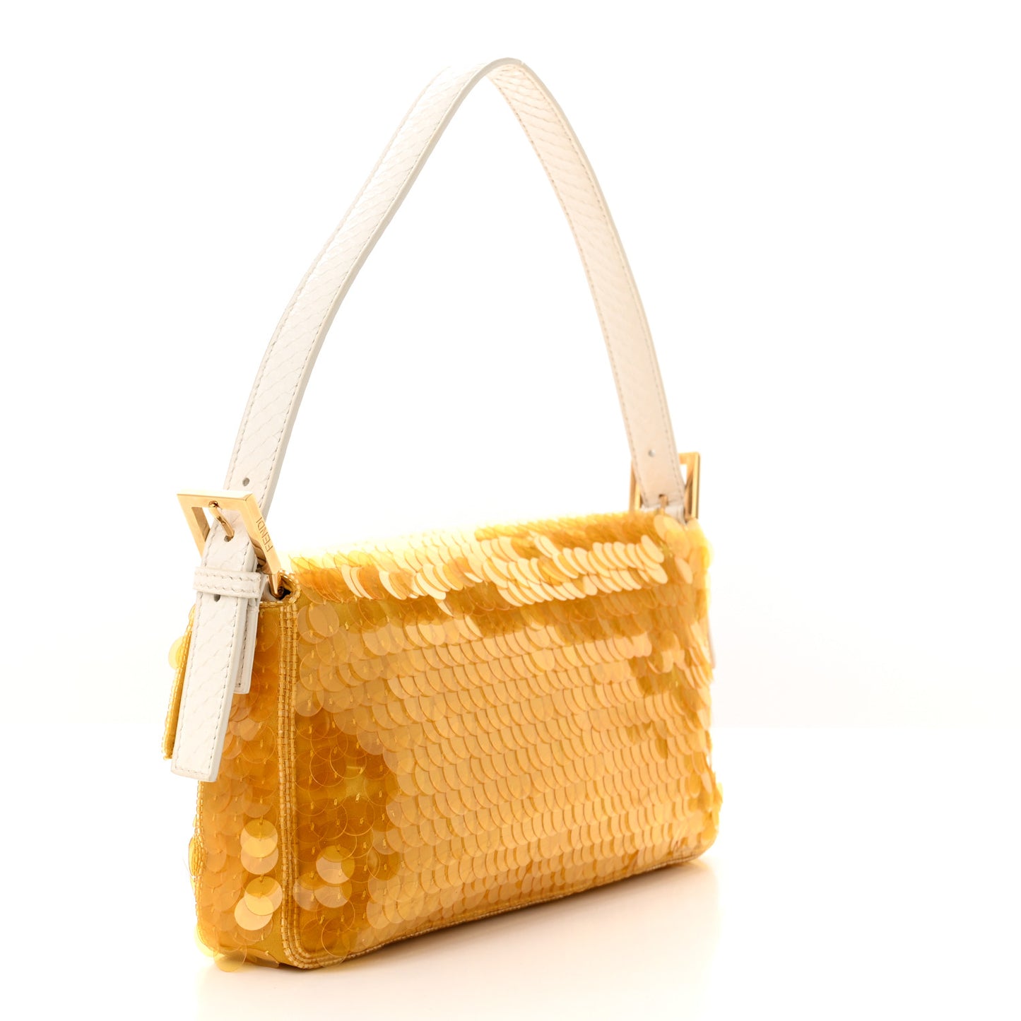 Satin Sequin Paillettes Elaphe Plexiglass Baguette 1997 Giallo Avorio