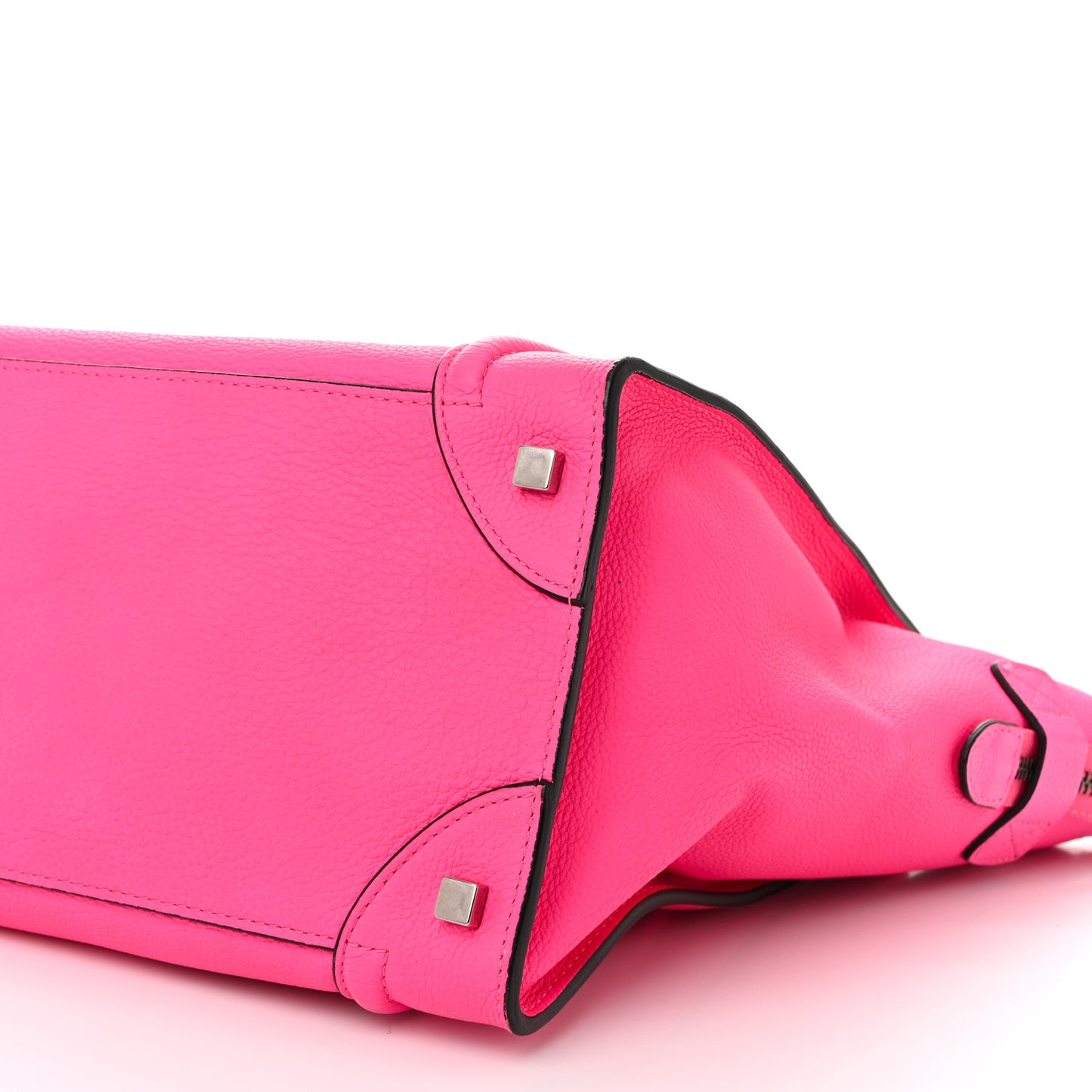 Drummed Calfskin Mini Luggage Fluo Pink