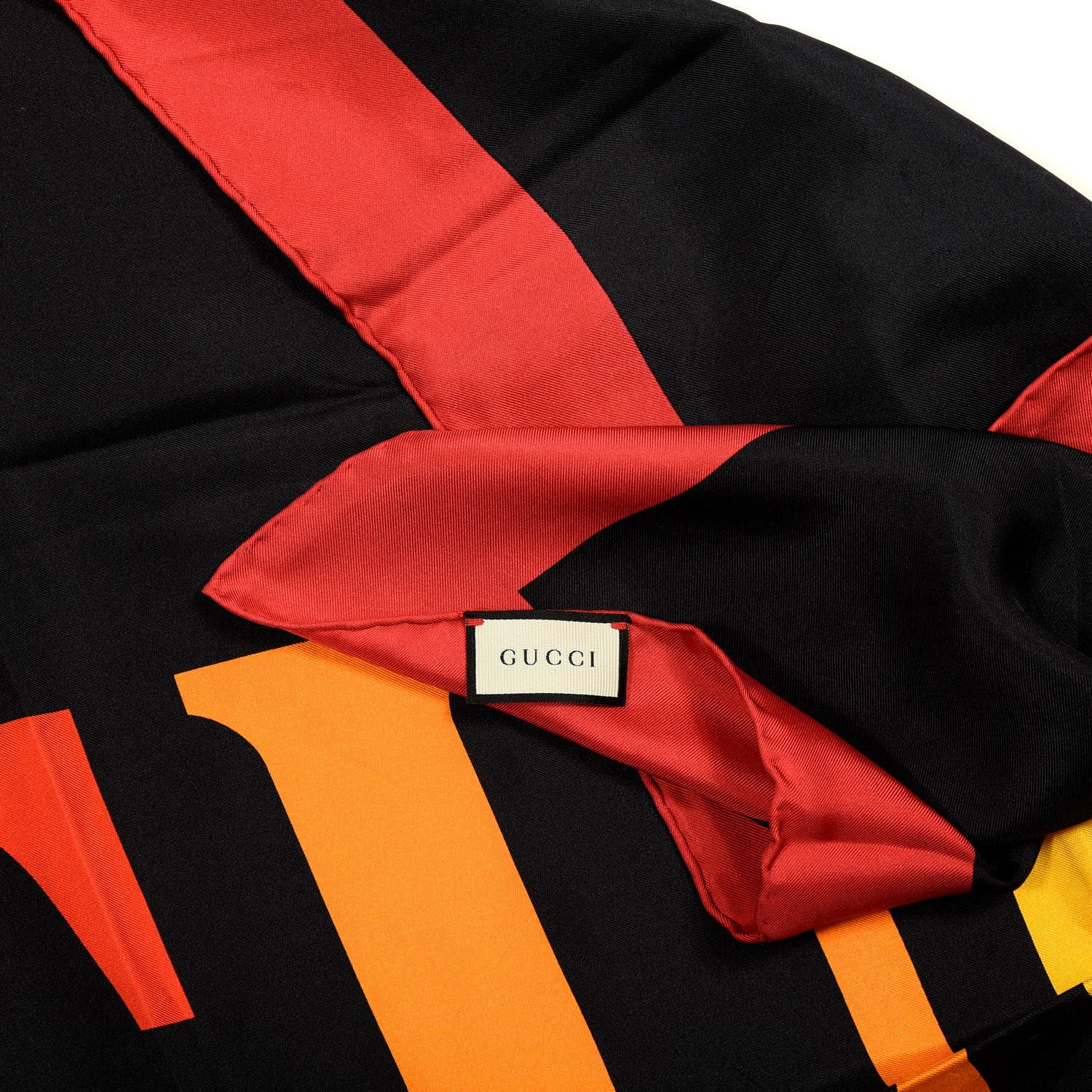 Gucci Silk Gucci Multiworld Square Scarf Black Multicolor 3 of 3