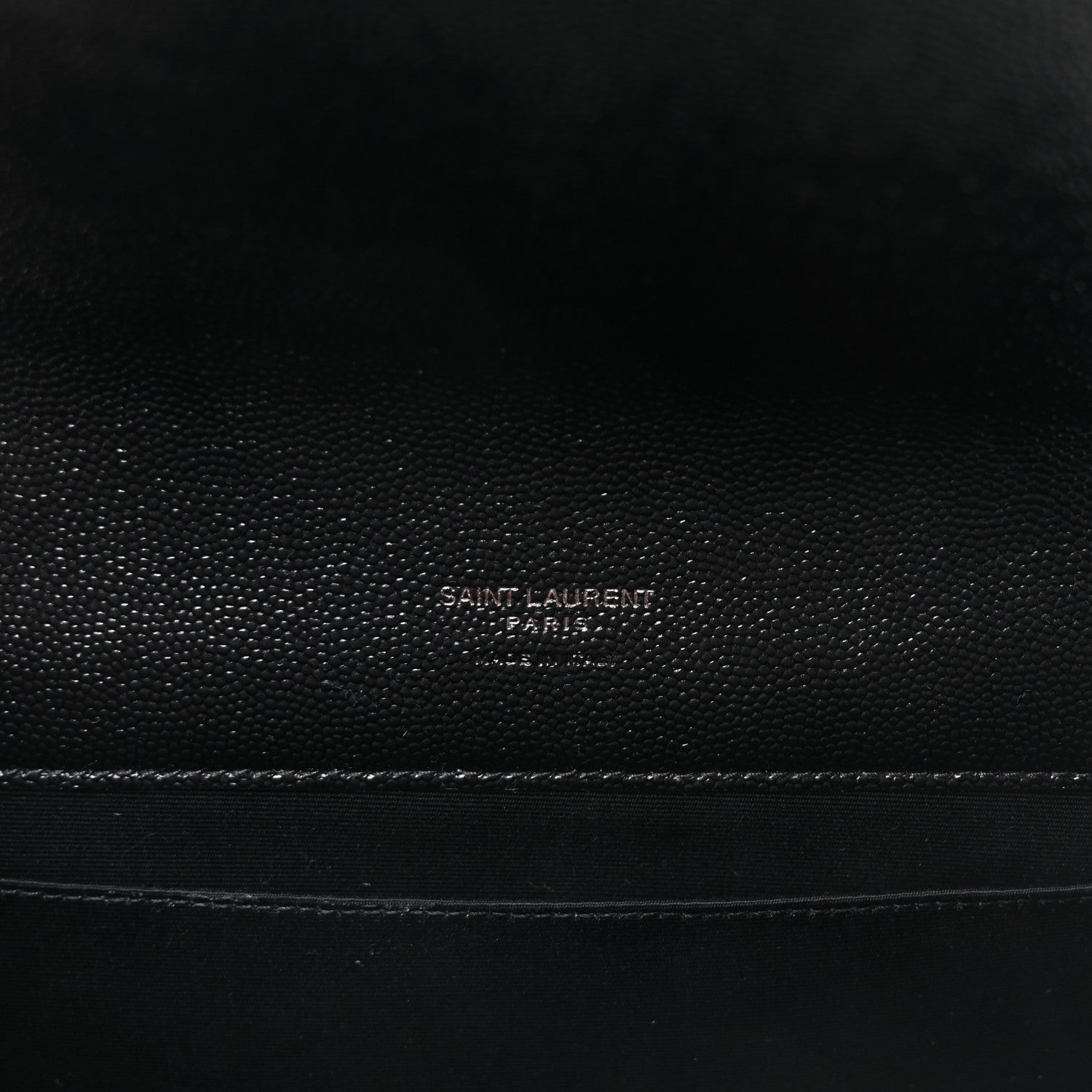 Saint Laurent Grain De Poudre Matelasse Chevron Monogram Monochrome Envelope Clutch Black 6 of 7