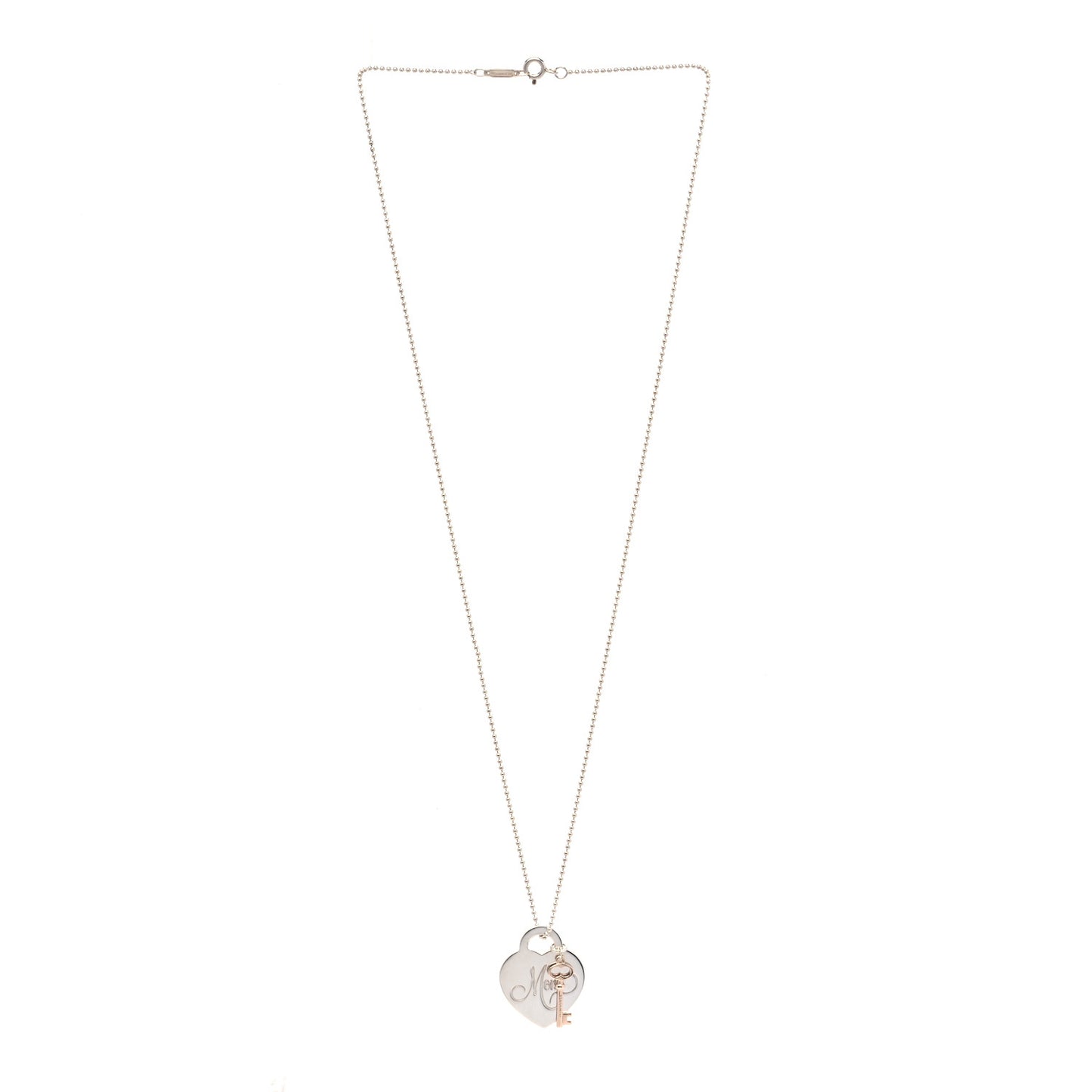 Sterling Silver Rubedo Mom Heart Tag Key Pendant Necklace