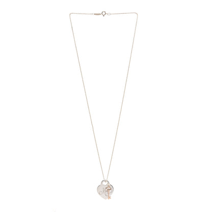 Tiffany Sterling Silver Rubedo Mom Heart Tag Key Pendant Necklace 3 of 5
