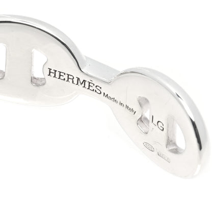 Hermes Sterling Silver MM Chaine d'Ancre Enchainee Cuff Bracelet LG 3 of 4