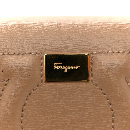 Salvatore Ferragamo Calfskin City Wallet On Chain Almond 11 of 13