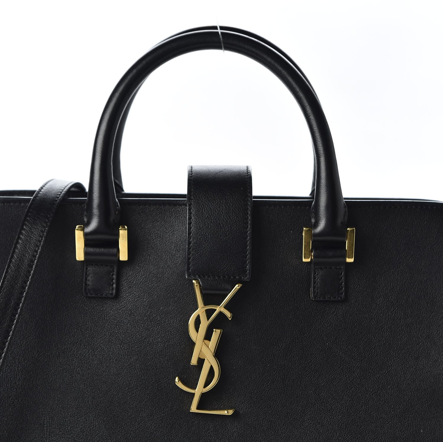 Saint Laurent Smooth Calfskin Small Monogram Cabas Black 8 of 8