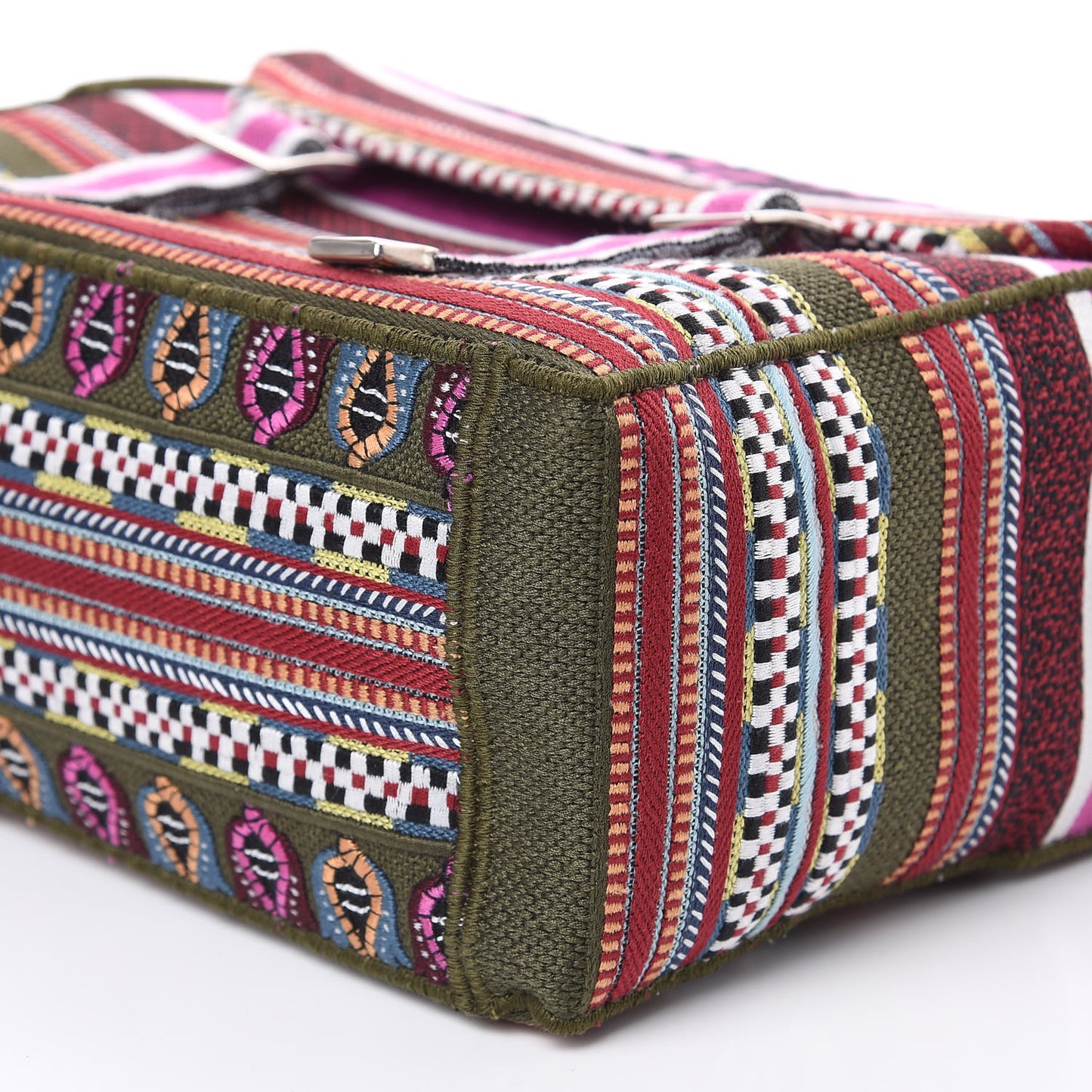 Canvas Embroidered Diorcamp Messenger Vert Multicolor