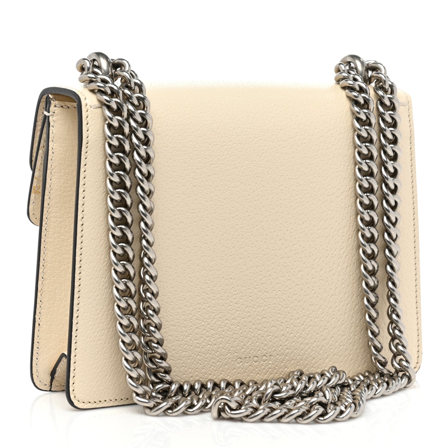 Textured Calfskin Crystal Mini Dionysus Shoulder Bag Mystic White