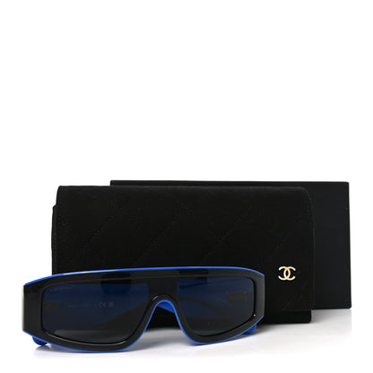 Chanel Acetate Cat Eye Sunglasses 6057 Black Blue 7 of 7