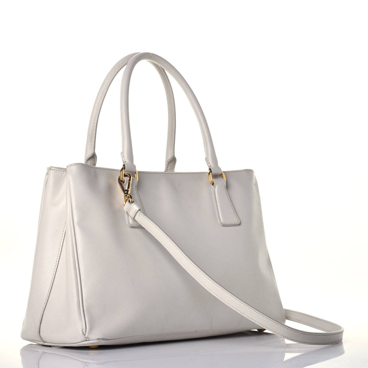 Prada Saffiano Lux Medium Tote Talco 4 of 12