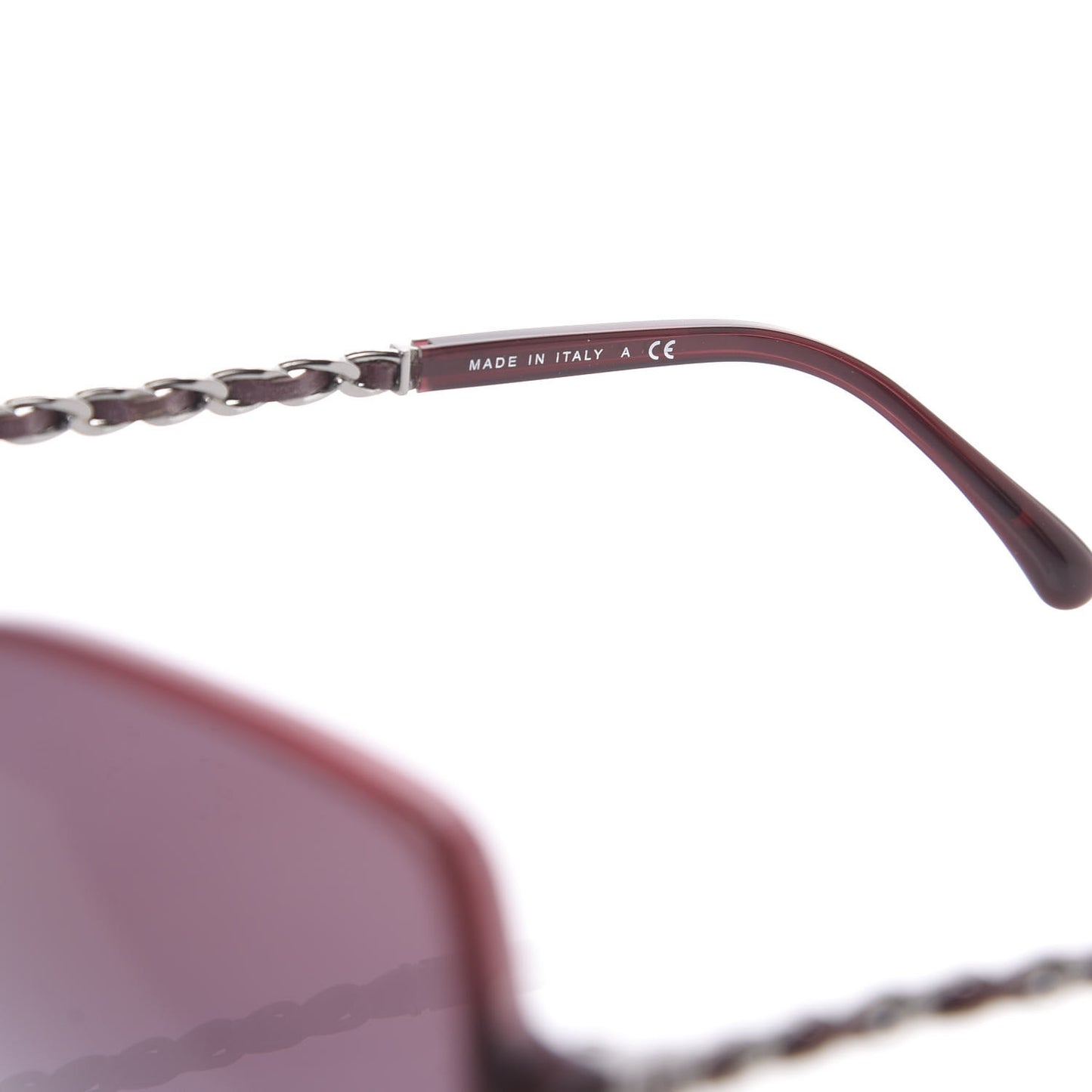 Lambskin Square Chain Sunglasses 5210-Q Red