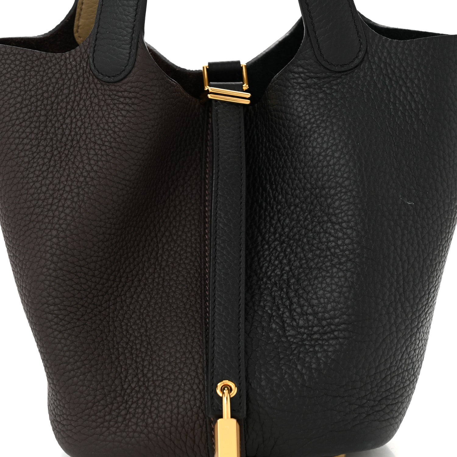 Hermes Taurillon Clemence Casaque Picotin Lock 18 PM Black Ebene Trench 8 of 10