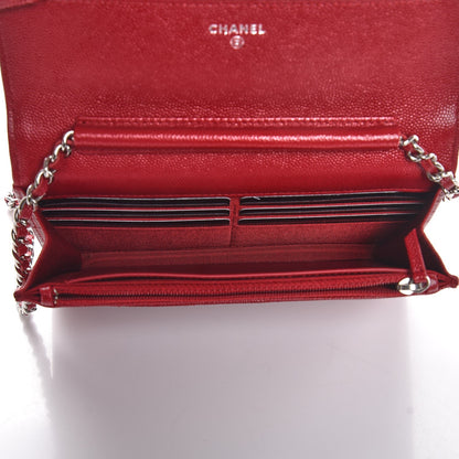 Chanel Caviar Quilted Wallet on Chain WOC Red 5 of 9