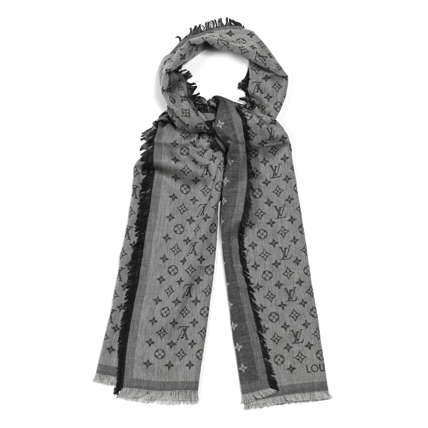 Cotton Monogram Essential Stole Gris