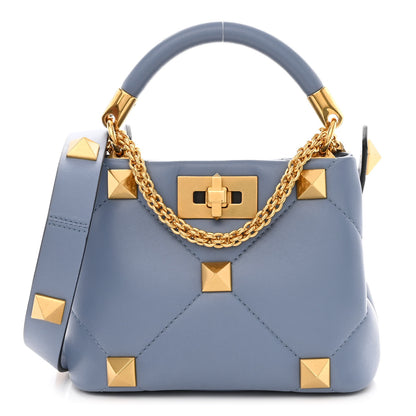 Valentino Garavani Nappa Mini Roman Stud The Handle Bag Niagara 1 of 9