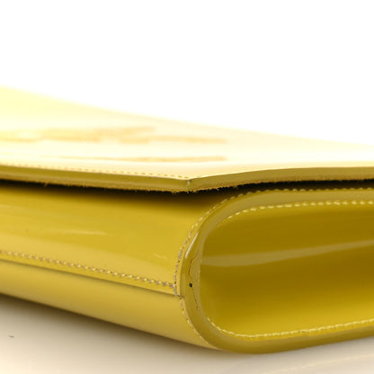 Saint Laurent Textured Patent Calfskin Monogram Large Belle De Jour Clutch Lemon 9 of 12