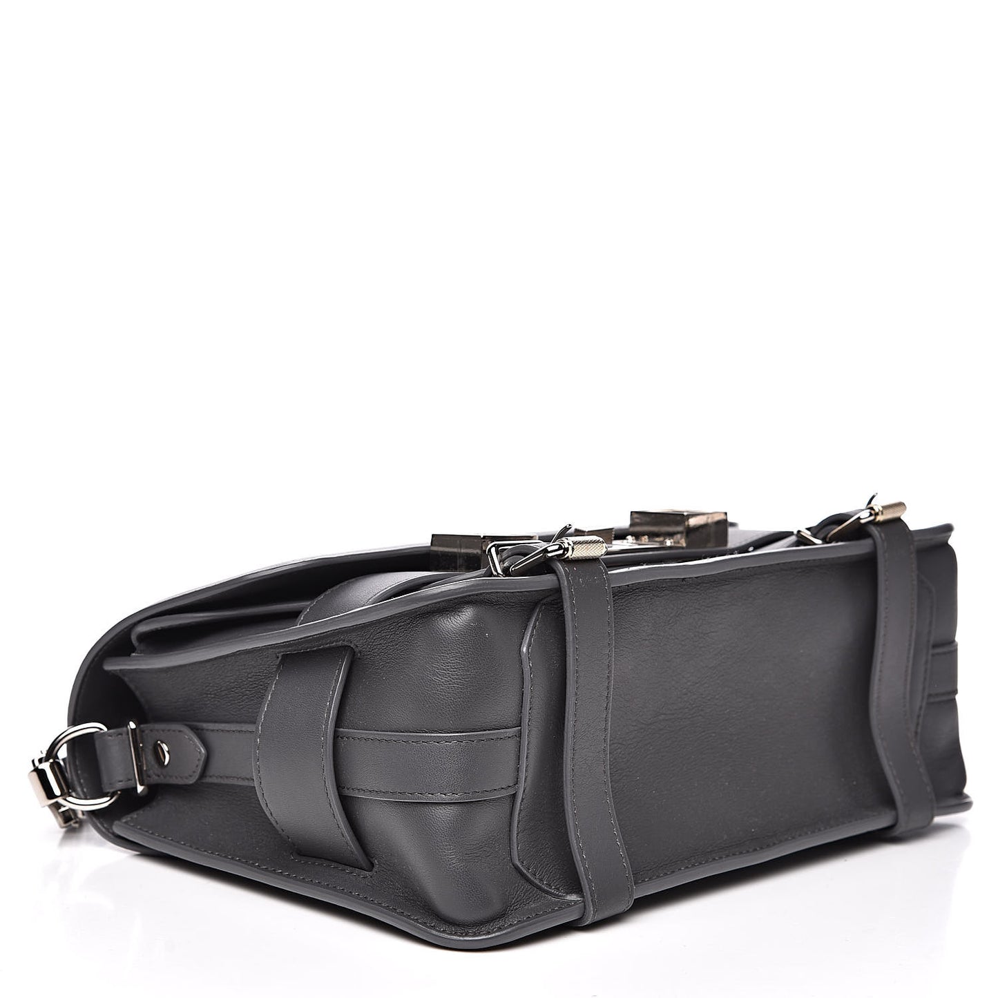 Smooth Calfskin PS11 Classic Shoulder Bag Heather Grey