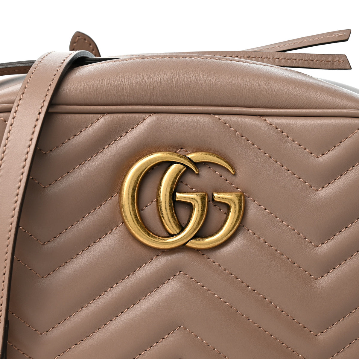 Gucci Calfskin Matelasse Small GG Marmont Chain Shoulder Bag Porcelain Rose 8 of 11