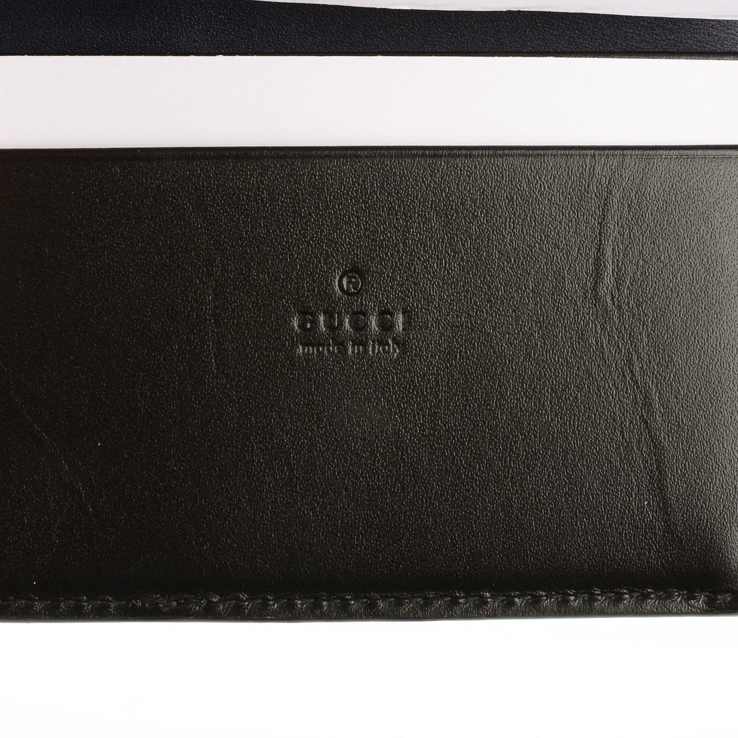 Guccissima Bi-Fold Card Case Black Blue