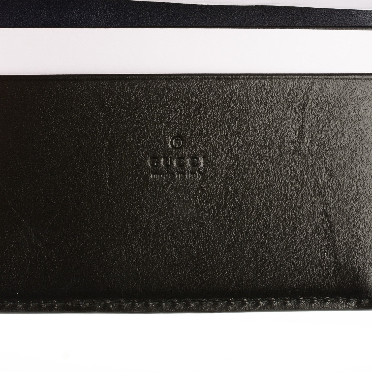 Gucci Guccissima Bi-Fold Card Case Black Blue 6 of 7