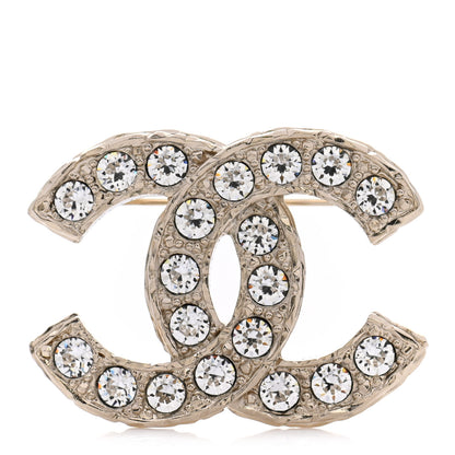 Chanel Crystal Textured CC Brooch Light Gold 1 of 4