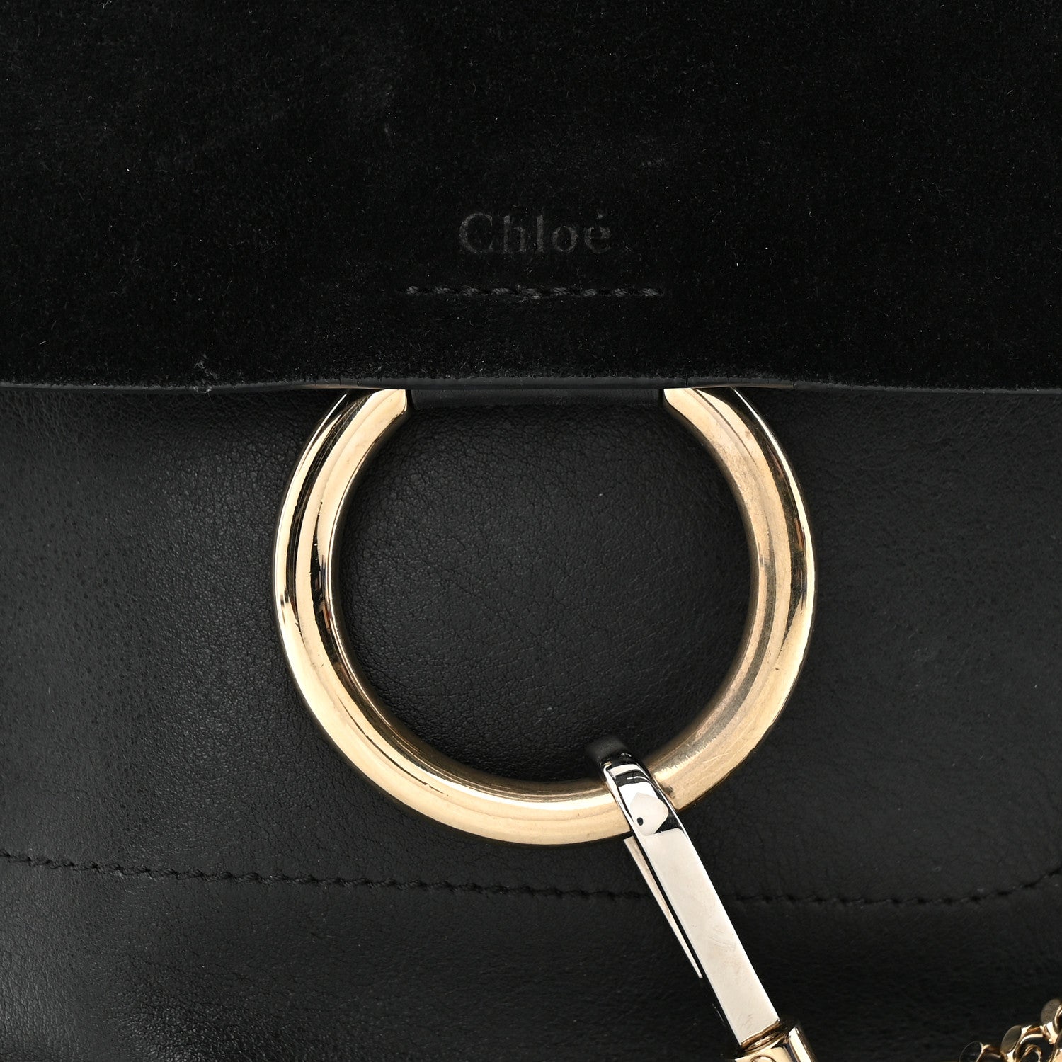 Chloe Suede Calfskin Small Faye Backpack Black 8 of 10