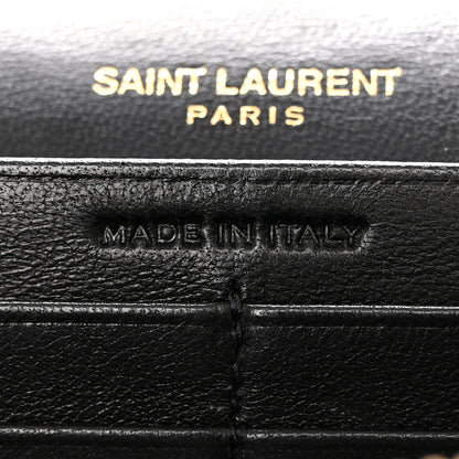 Saint Laurent Lambskin Matelasse Monogram Large Vicky Continental Wallet Black 7 of 14