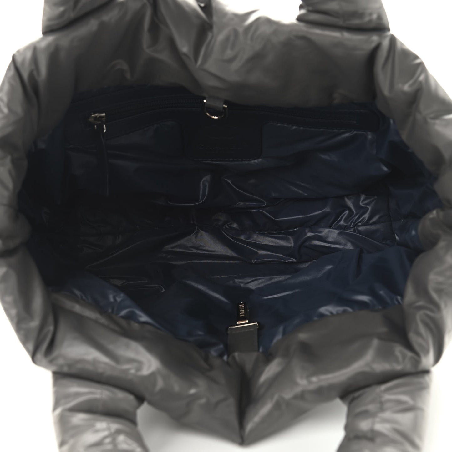 Nylon Quilted Small Coco Cocoon Reversible Tote Grey