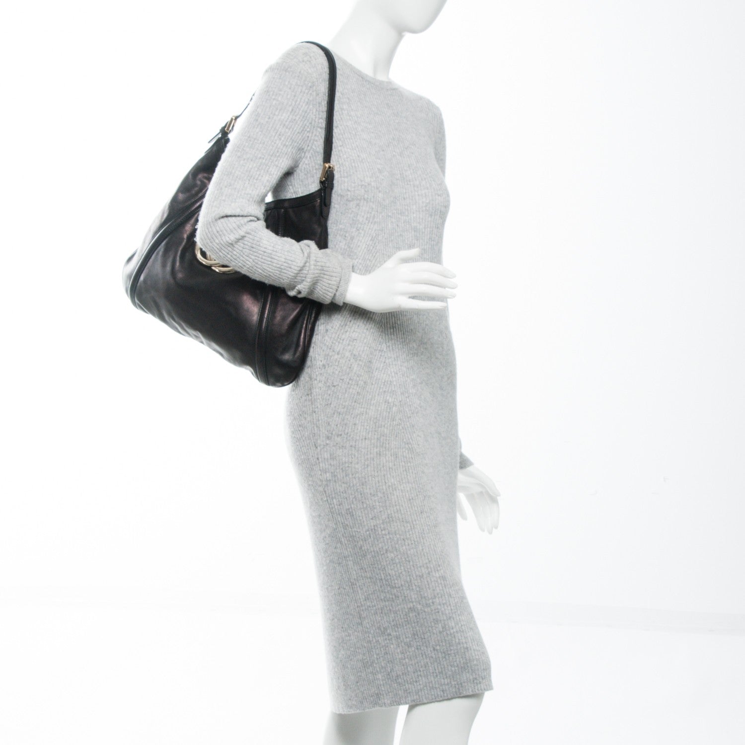 Gucci Calfskin Medium Britt Hobo Black 2 of 7