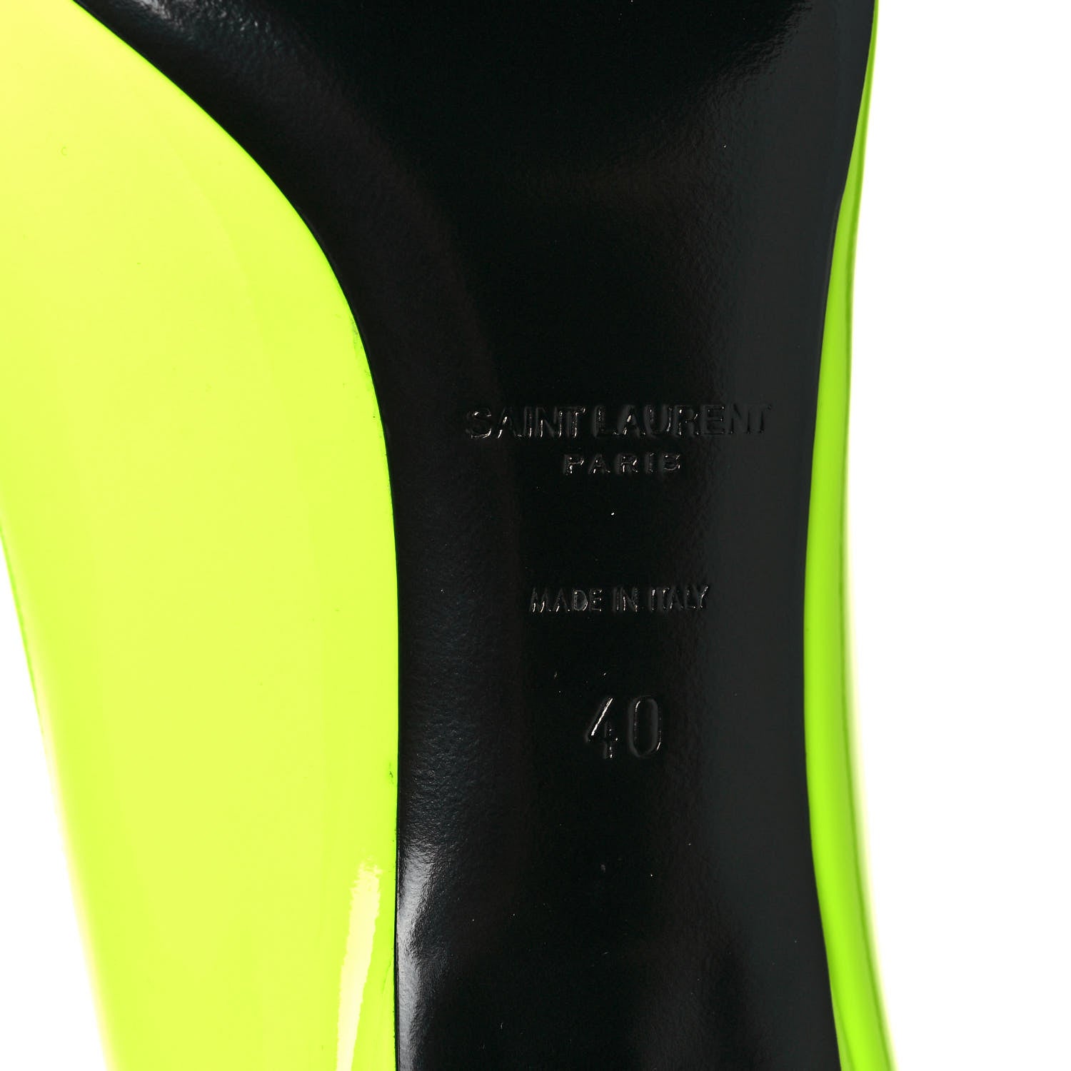 Saint Laurent Patent Calfskin Kiki 55 Pumps 40 Neon Yellow 6 of 9