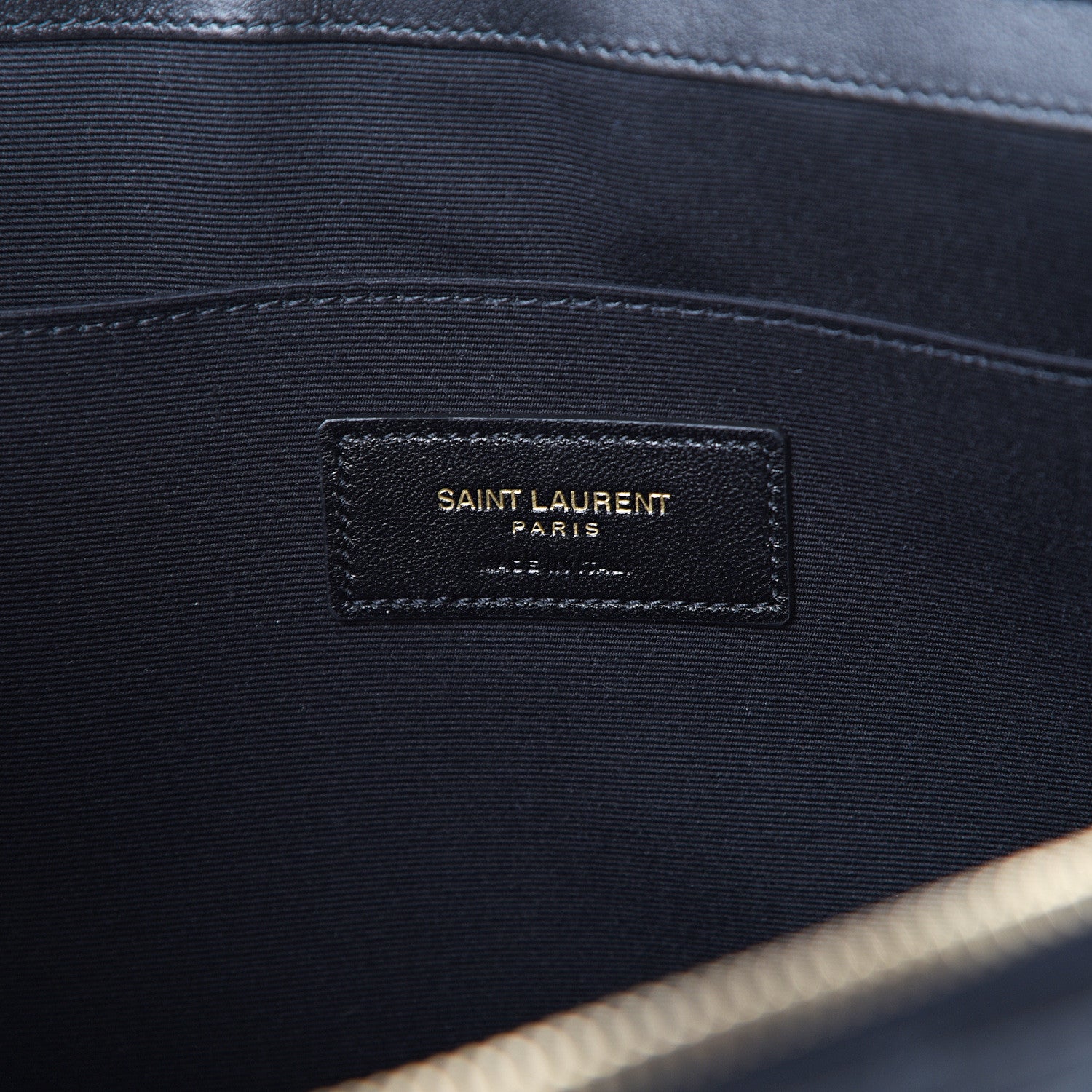 Saint Laurent Calfskin Matelasse Chevron Monogram Document Holder Black 5 of 7
