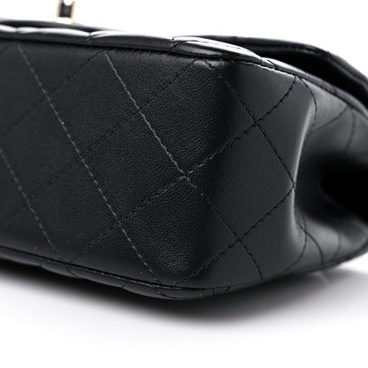 Chanel Lambskin Quilted Mini Top Handle Rectangular Flap Black 9 of 10