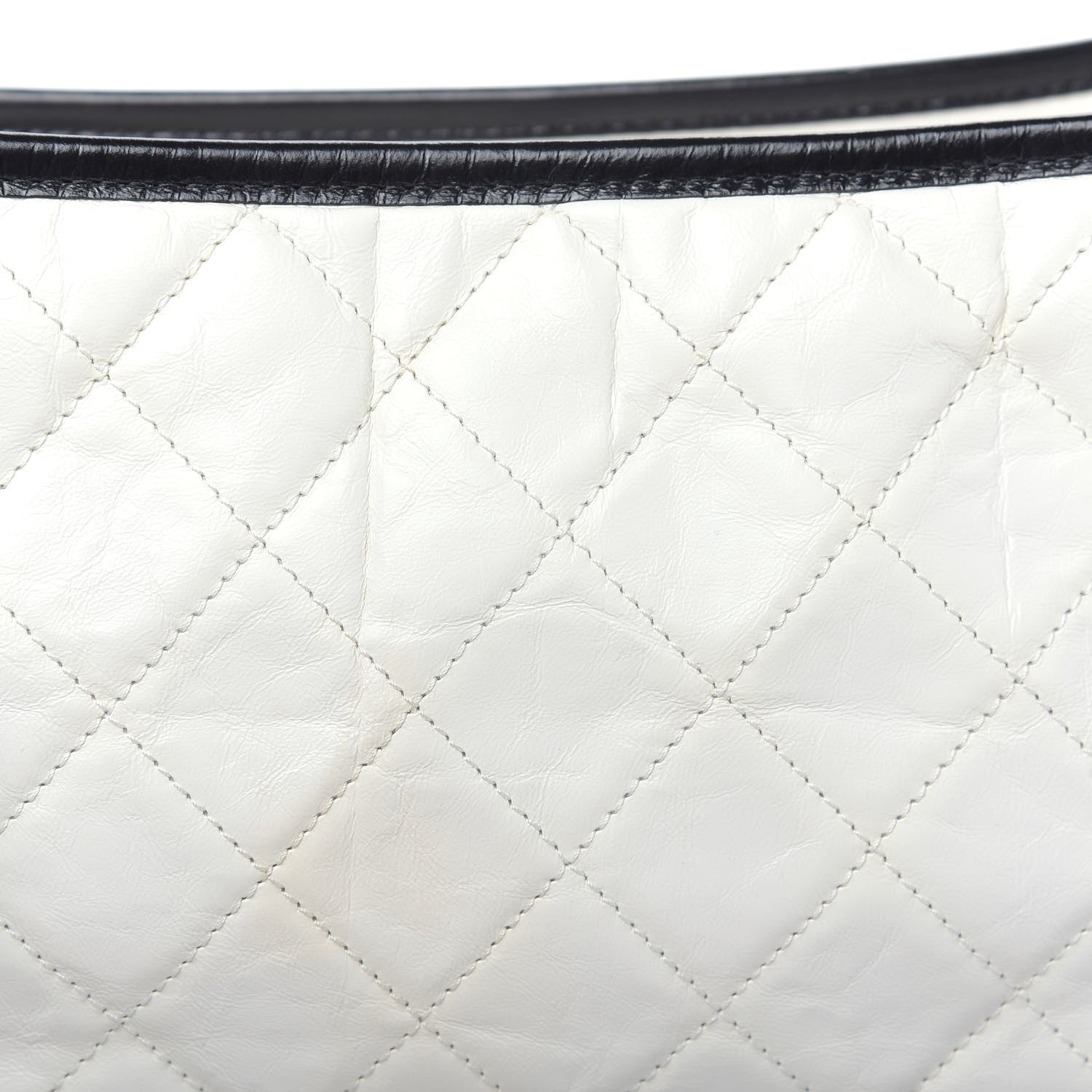 Chanel Aged Calfskin Quilted Medium Gabrielle Hobo Black White 9 of 12