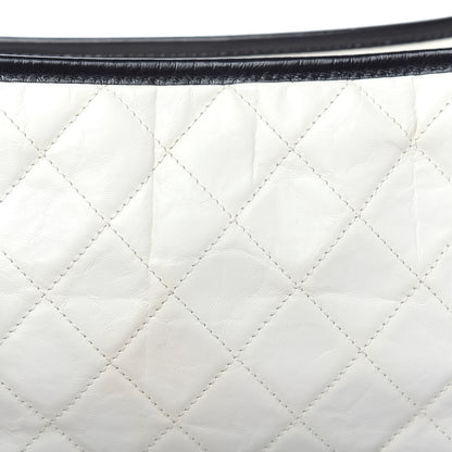 Chanel Aged Calfskin Quilted Medium Gabrielle Hobo Black White 9 of 12