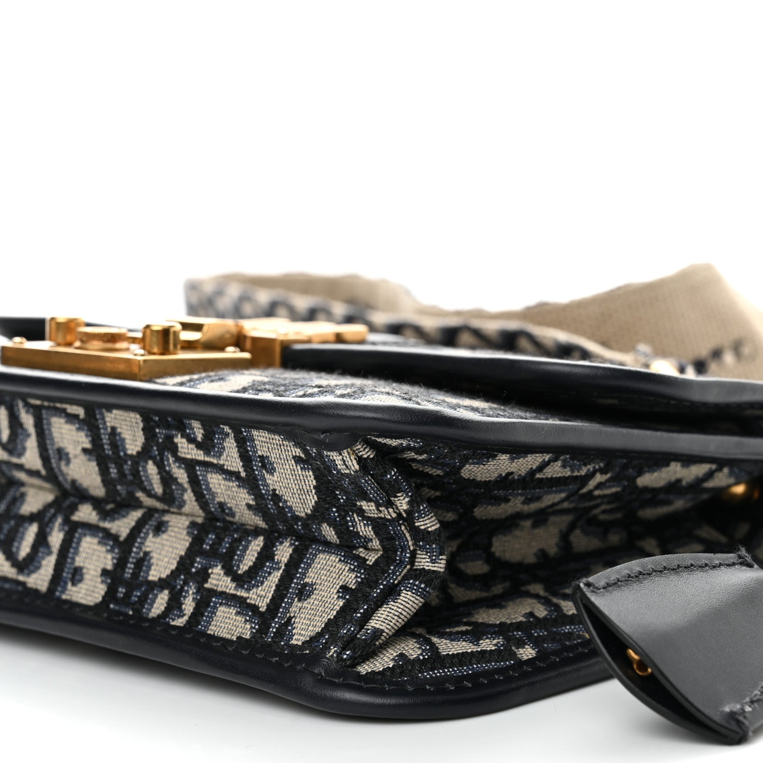 Christian Dior Oblique Small DiorAddict Flap Bag Navy Blue 10 of 11