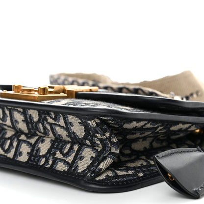Christian Dior Oblique Small DiorAddict Flap Bag Navy Blue 10 of 11