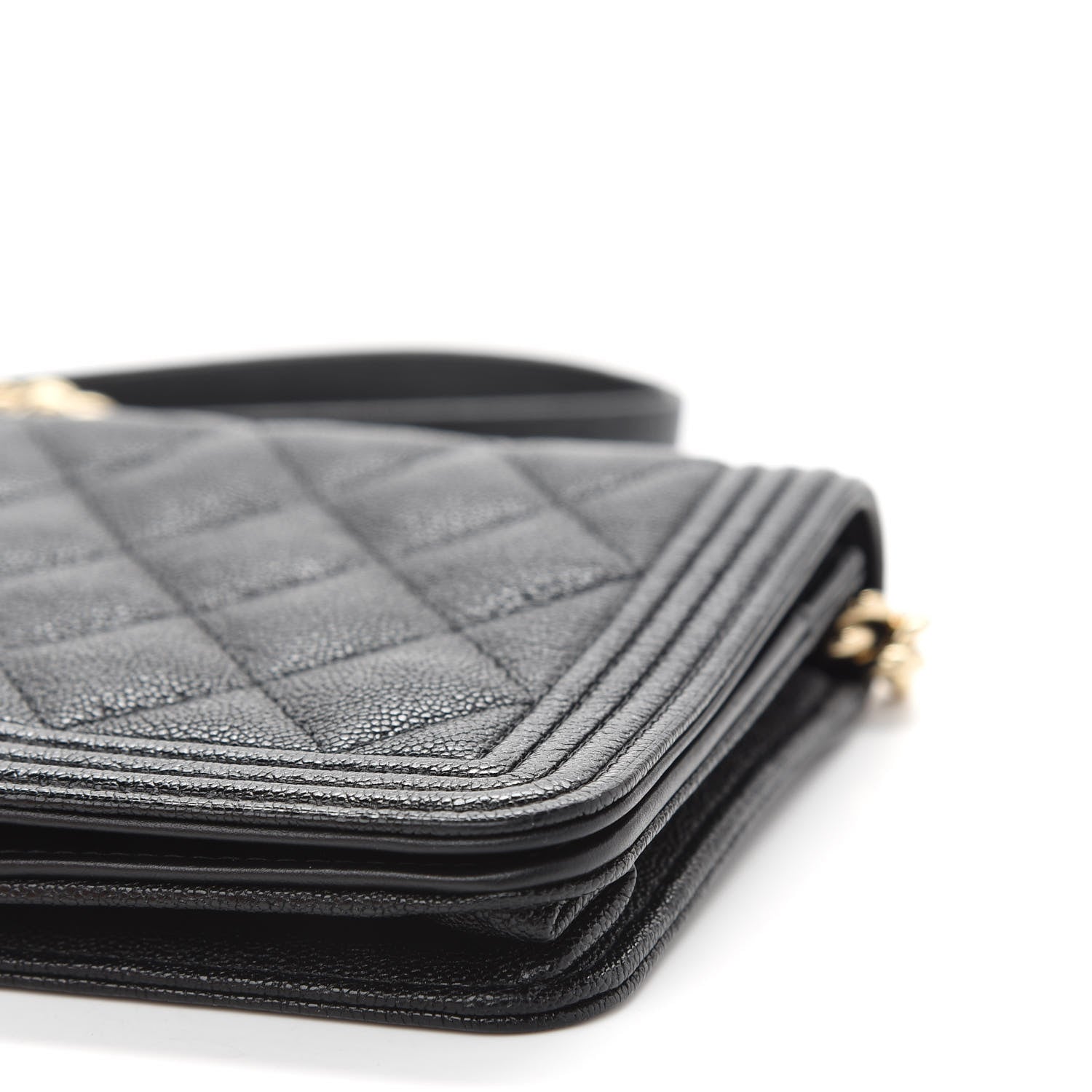 Chanel Caviar Quilted Boy Wallet On Chain WOC Black 9 of 11