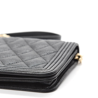 Chanel Caviar Quilted Boy Wallet On Chain WOC Black 9 of 11