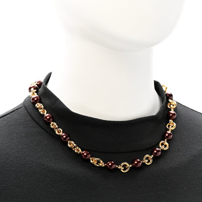 Hermes Bead Chain Etrier Choker Necklace Gold 2 of 8