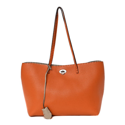 Fendi Cuoio Romano Selleria Bi-Color Carla Shopping Tote Orange Stone 1 of 11