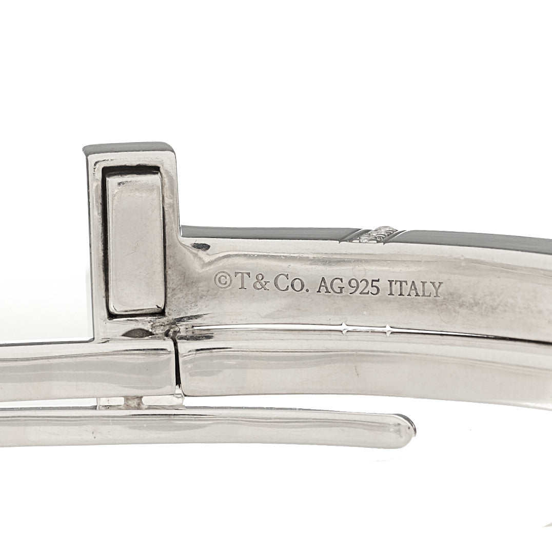 Sterling Silver Diamond T Square Wrap Bracelet