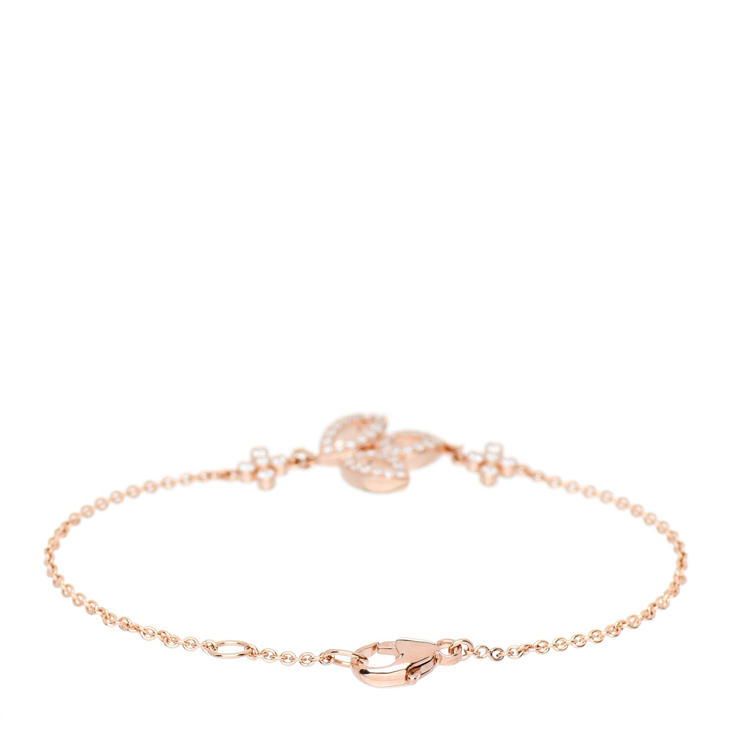 Harry Winston 18K Rose Gold Diamond Lily Cluster Bracelet 2 of 4
