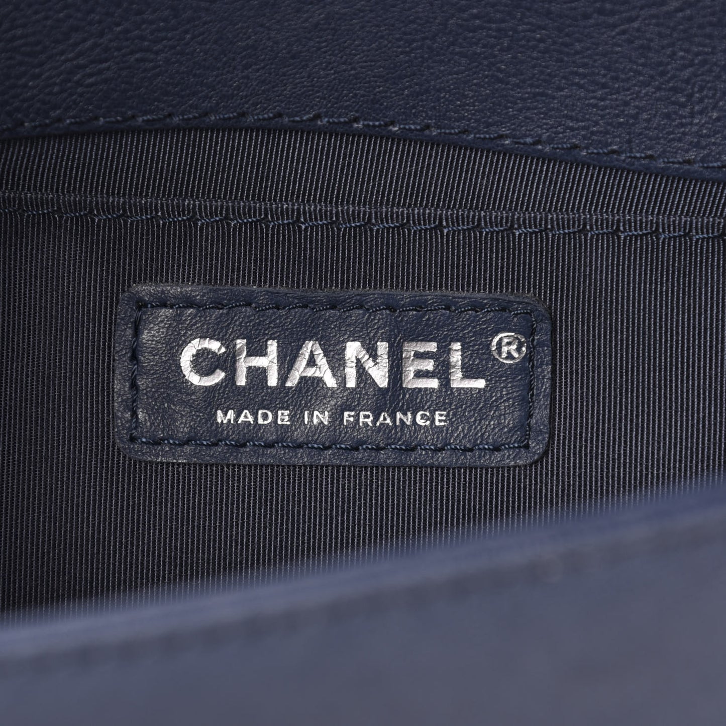 Calfskin Quilted Medium Top Handle Boy Flap Blue