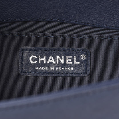 Chanel Calfskin Quilted Medium Top Handle Boy Flap Blue 6 of 10