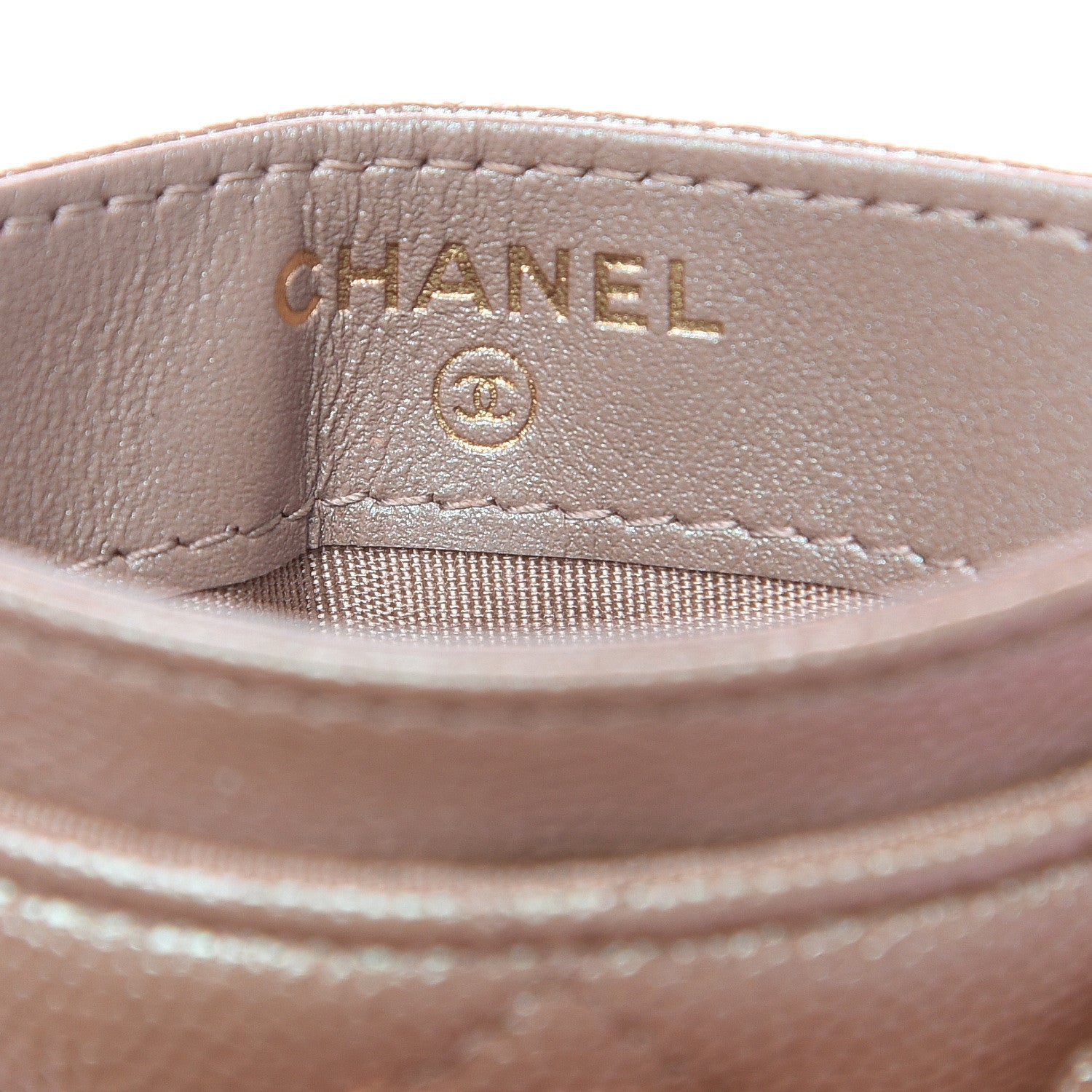 Chanel Iridescent Caviar Quilted Card Holder Beige 6 of 13