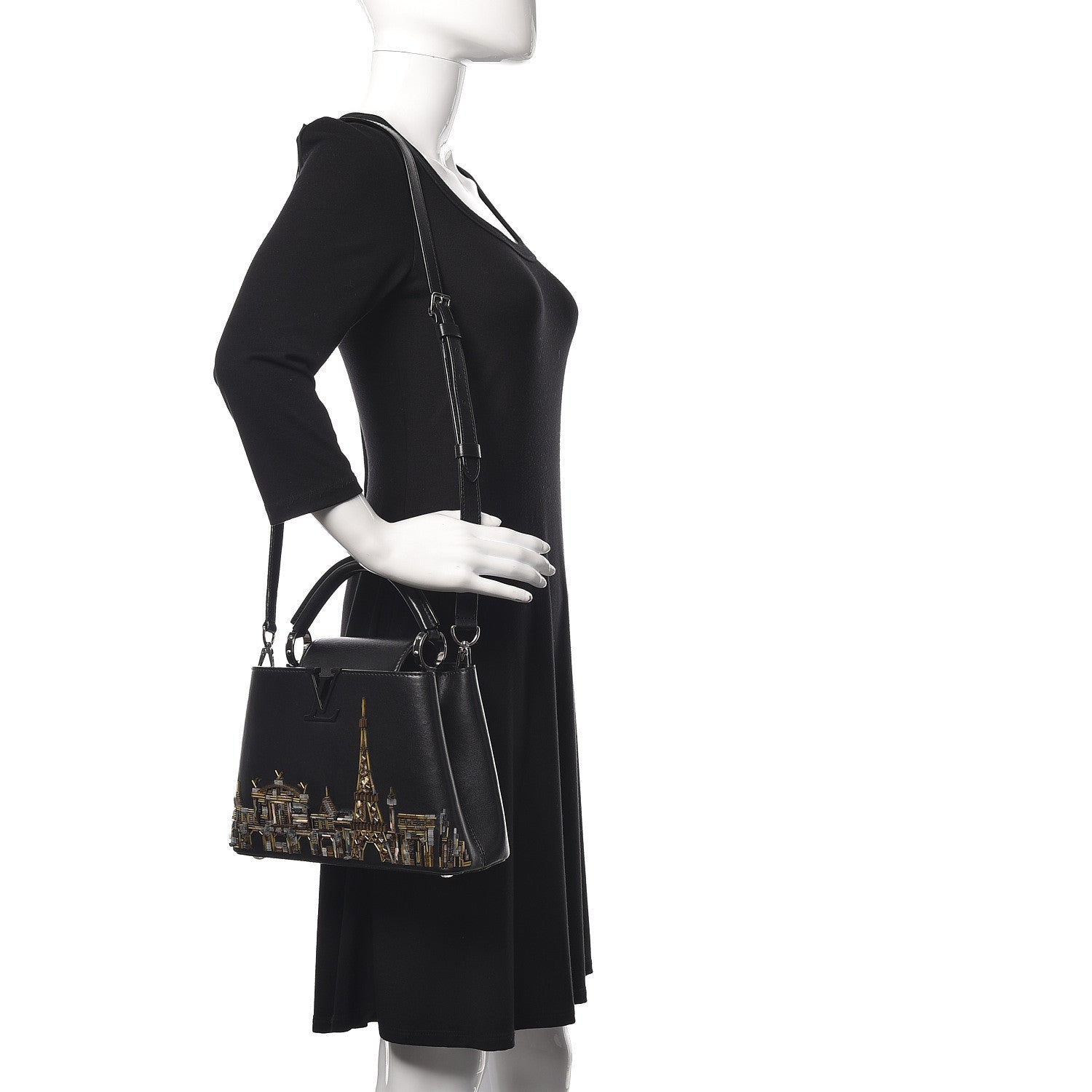 Louis Vuitton Capucines Skyline Paris BB Black 2 of 13