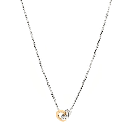 David Yurman Sterling Silver 14K Yellow Gold Belmont Pendant Necklace 1 of 4