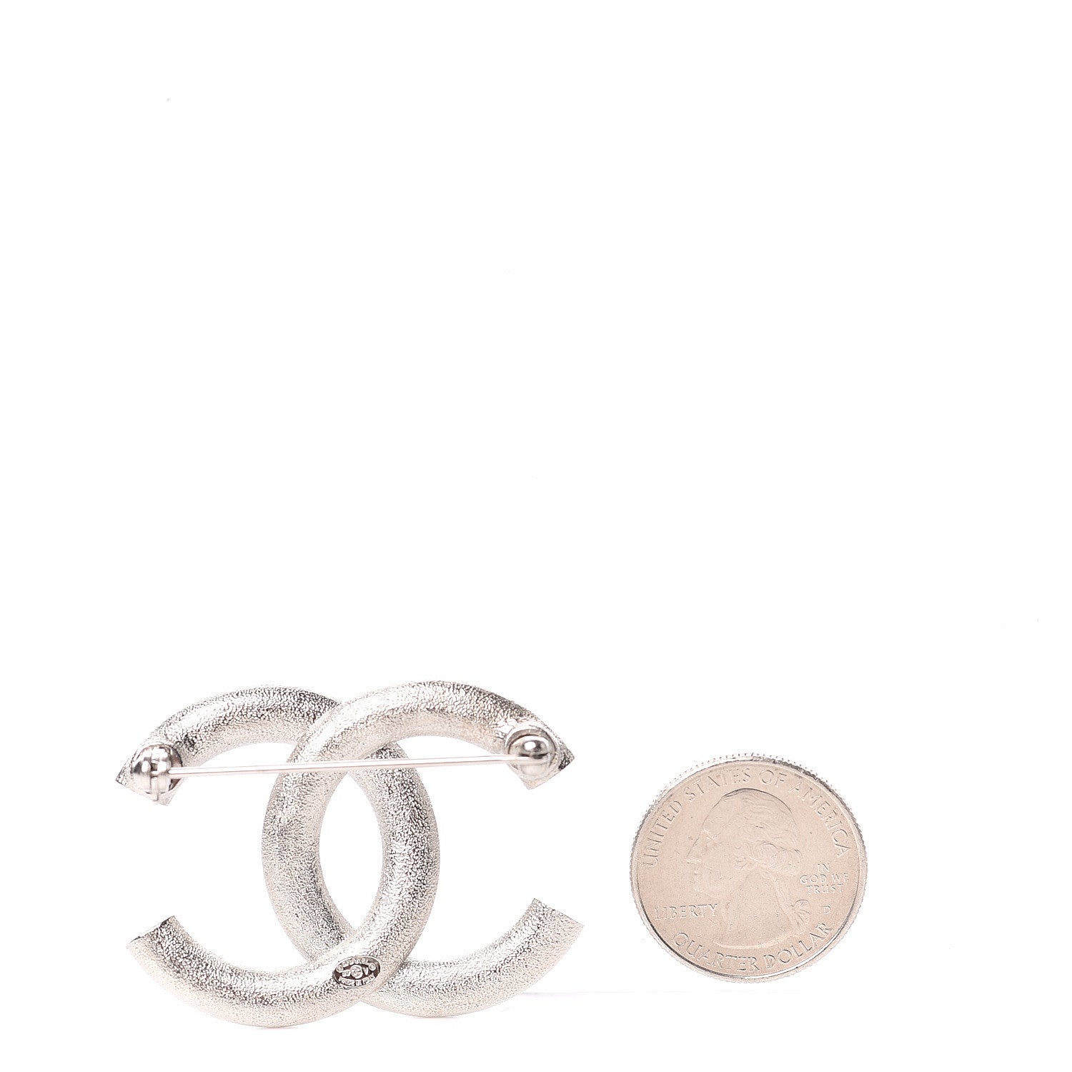 Chanel Baguette Crystal CC Brooch Silver 2 of 4